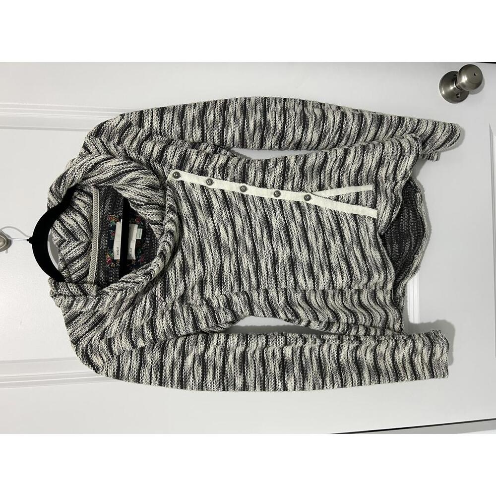 Saturday Sunday Women's Striped Button Accent Sweater